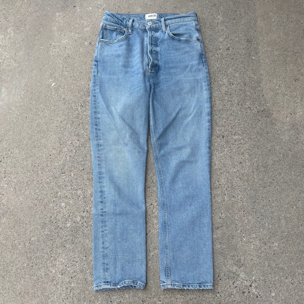 Agolde Riley Light Wash High Rise Straight Crop Jeans Women's Size 26